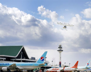 김포국제공항 외부 상공을 3분가량 선회한 UAM, 지상통제소와 안정적 연결 성공